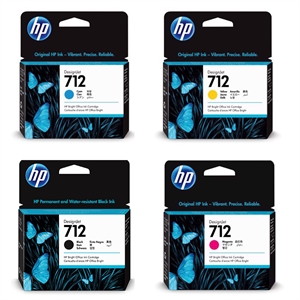 Plný inkoustový set HP 712 inkoustové náplně pro tiskárnu HP Designjet